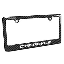 Jeep Cherokee Black Carbon Fiber Look ABS Plastic License Plate Frame picture