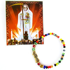 Pulsera De La Santa Muerte 7 Potencias / 7 Color Beaded Bracelet Holy Death picture