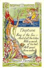 Lorna Steele. Famous Fairies. Neptune. Salmon Series #5055. UNP Postcard picture