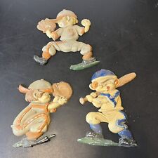 Sexton Baseball Player Wall Plaques Cast Metal Vintage 70’s Set of 3 Made in USA picture
