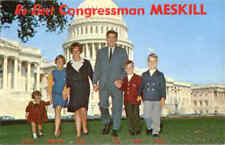 Political Re-Elect Congressman Meskill Chrome Postcard Vintage Post Card picture