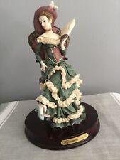 Giovanni Collection Woman Holding Fan RARE Figurine Wooden Base picture