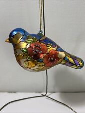 Vtg 5 1/4” Blown Glass Decorative Bird Christmas Ornament picture