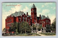 Saginaw MI-Michigan, City Hall, Antique Vintage c1911 Souvenir Postcard picture