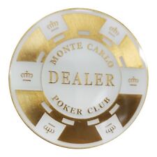 Monte Carlo White Gold Dealer Button Metal Matching for Monte Carlo Poker Chips picture