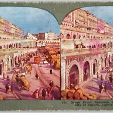 c1900s Algiers, Algeria Great Mosque Ocean Front Stereoview Railway Port V36 picture