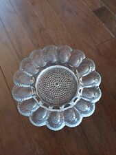 Vintage Clear Indiana Glass Hobnail Deviled Egg Plate 11.25 Inch 15 Eggs picture
