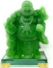 8 inch Laughing Buddha Statue for Home Decor Green Lucky Happy Buddha Figurine picture