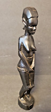 Authentic Hand Carved African Lady from Tanganyika  Rare Vintage Collect 12.5x2