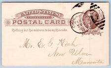 1887 CHICAGO ILLINOIS*TO NEW ULM MINNESOTA*E G KOCH*W A OLMSTEAD*RECEIPT picture