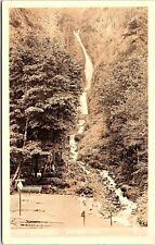 Postcard OR RPPC Cascade the Wahkeena Multnomah Falls Benson Park Tourists picture