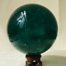 2.5lb Super Beautiful Dark Green Clear Fluorite Crystals Sphere Healing Display picture
