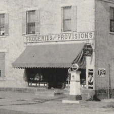 1920s POSTCARD NAVARRE OH OHIO BETHLEHEM SQUARE CORNER STORE & GAS STATION picture