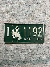Wyoming 1966 License Plate Vintage Auto Natrona Co  Man Cave Collector Decor picture