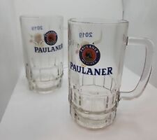 German Paulaner Munchen Mug Glass Beer Stein 0.5L 7 1/8