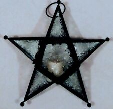 Moravian Stamped Glass Star Shaped Electric Tea Lite Candle Holder picture