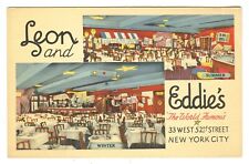 Leon & Eddie's Davis Restaurant 52nd St New York City . Linen unposted PC picture