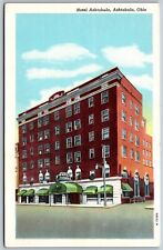 Vtg Ashtabula Ohio OH Hotel Ashtabula 1940s View Old Linen Card Postcard picture
