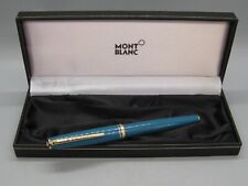 Montblanc Generation Turquoise & Gold Fountain Pen 14k Gold Nib w/Box Ex. Cold picture