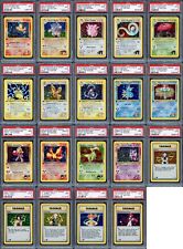 PSA 9 - 10 Complete Gym Heroes 1st Edition 1 - 19 Holo Set Pokemon Card Gengar picture