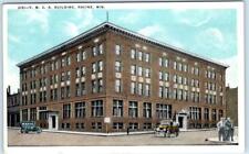RACINE, Wisconsin WI    Y.M.C.A. BUILDING  Street Scene  c1910s-20s   Postcard picture