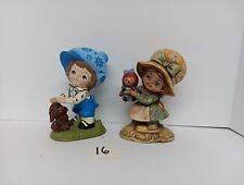 Vintage Ceramic Figurines Boy With Dog & Girl With Doll picture