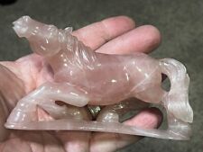 AWESOME HORSE CARVING FROM TOP QUALITY ROSE QUARTZ picture
