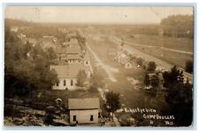 1909 Birds Eye View Camp Douglas Millstone Wisconsin WI RPPC Photo Postcard picture