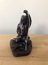 BOMA 8” Inuit Boy Fisherman With Salmon Carved Resin Sculpture Figurine picture