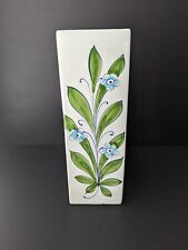 Beautiful Tall Vintage Ceramic Square Floral Vase Made in Italy picture