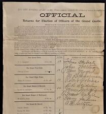 1905 antique GRAND CASTLE knights golden eagle woodland pa ELECTION RETURNS picture