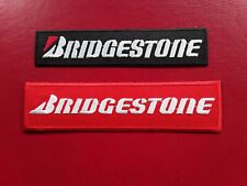 BRIDGESTONE TYRES FORMULA ONE RACING CAR RALLY MOTORSPORT EMBROIDERED PATCHES x2 picture
