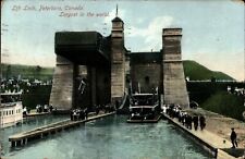 VTG Lift Lock Peterboro Canada Postcard 1910 Post Marked Largest in the World picture