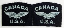 WW2 Canada RCAF US Canadian USA Shoulder Title Patch Uncut Insignia Pair picture