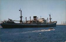 Freighter anchored in Long Beach Harbor,CA Los Angeles County California Vintage picture