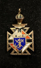 Knights Of Columbus Pendant Iron Cross Templar Skull Cross Bones 10K GF picture