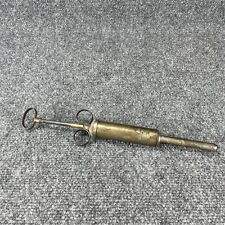 Antique Vintage Brass Copper Metal Syringe Medical Pump Irrigation Instrument picture
