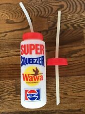 Vintage Wawa Pepsi Super Squeezer Plastic Sports Bottle Lid Straw + Extra Straw picture