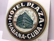Cuba Hotel Plaza Vintage Style Travel Decal / Vinyl Sticker, Luggage Label picture