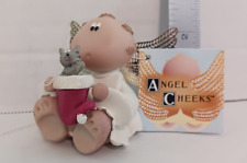 Vintage 2001 Angel Cheeks by Russ Figurine #32375 Christmas Cap with Kitty picture