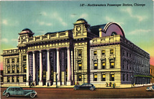 Northwestern Passenger Station Railroad Depot CHICAGO Illinois c1948 Postcard picture