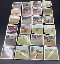 Lot of 24 Family Farm Horses 1960s Kodak color Vintage Photos Square 3.5x3.5” picture