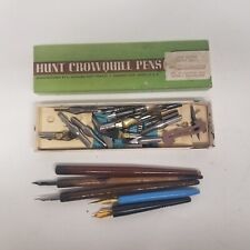 Vintage Fountain Pen Body ×5 & Misc. Tip Lot, Hunt Crow, 15+ Tips, LOOK picture