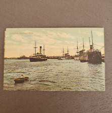 antique RPPC postcard Freemantle Harbour WA posted from Gwalia ghost town 1910 picture