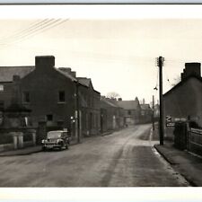 c1940s Doagh, Antrim, Ireland Real Photo Main St Downtown Car Village Lyon A173 picture