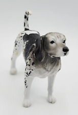 Black & White English Coonhound Dog Puppy PVC Plastic Figure Figurine Toy picture