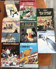 FRENCH-BELGIAN COMIC LOT OF 8 - TINTIN / MICHEL VAILLANT / RIC HOCHET - G/VG picture