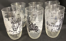 Mid Century Modern Gay 90s Federal Tumbler Glass Set Of 6 picture