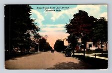 Columbus OH-Ohio, Broad Street From Ohio Avenue, Antique Vintage c1912 Postcard picture