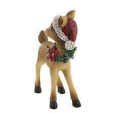 Transpac Deer W/Santa Hat - 1 Deer 7.5 Inch, Polyresin - Reindeer Christmas picture